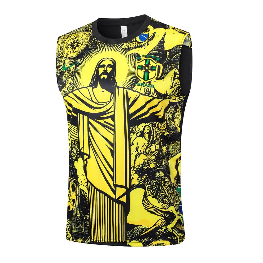 Debardeur-Short-Bresil-2024-2025-Jaune-Motif-2