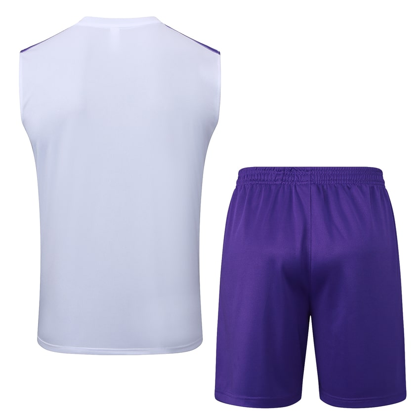 Camiseta de tirantes y pantalón corto del Real Madrid para hombre 2025-2026, blanco y morado | Fútbol