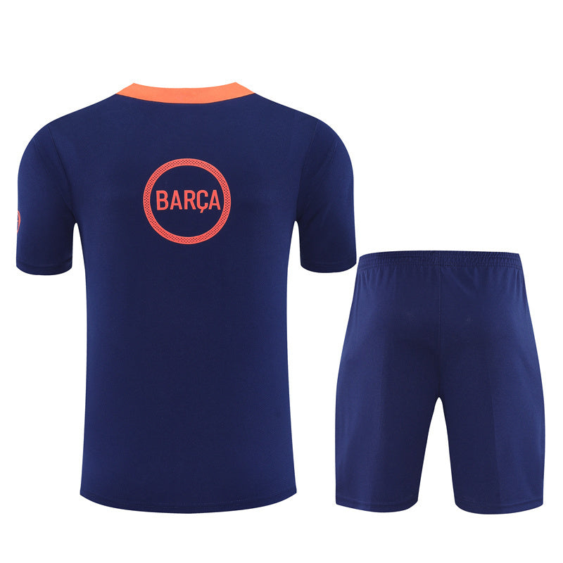Ensemble Maillot Short Barcelone Homme/Enfant 2025 2026 Orange Bleu | Foot Sport