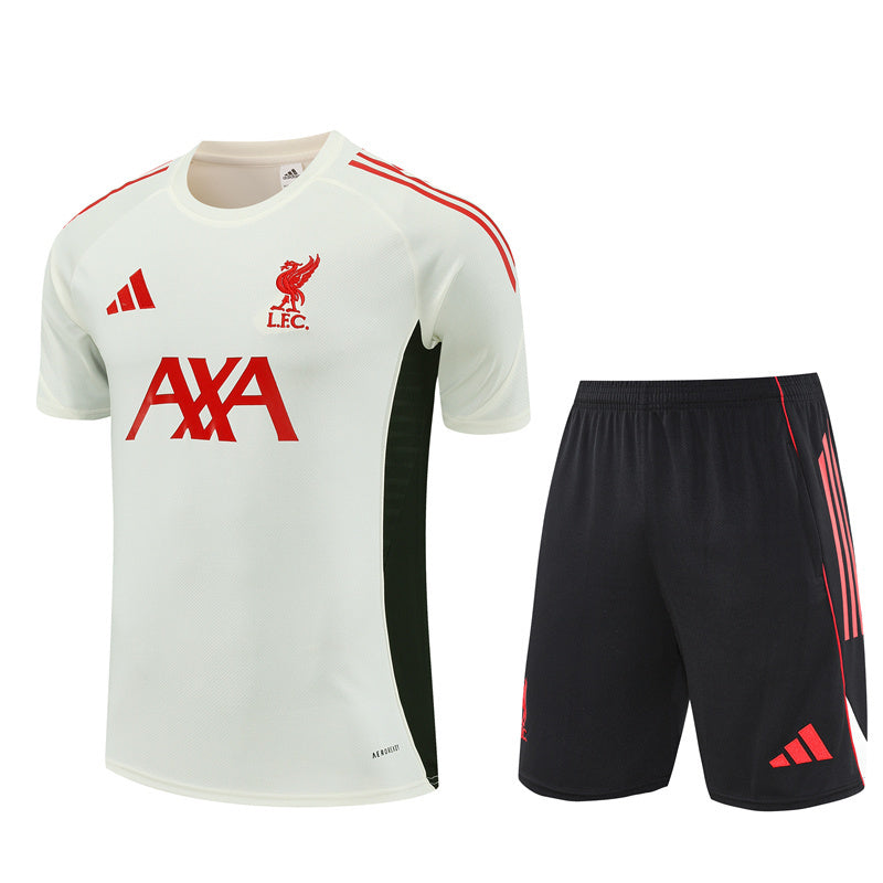 Ensemble Maillot Short Liverpool Homme/Enfant 2025 2026 Blanc | Foot Sport