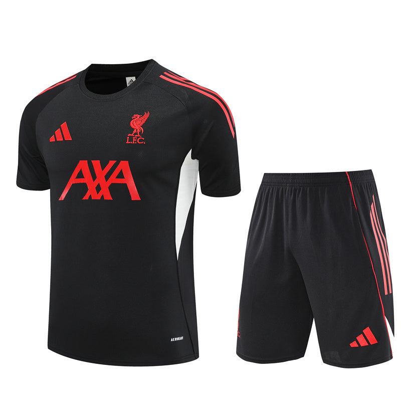 Ensemble Maillot Short Liverpool Homme/Enfant 2025 2026 Noir | Foot Sport
