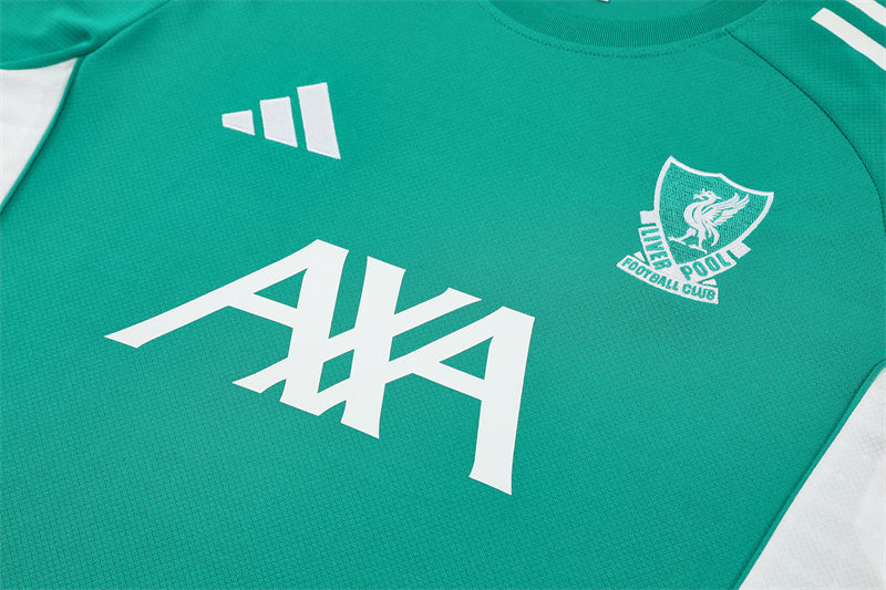 Ensemble Maillot Short Liverpool Homme/Enfant 2025 2026 Vert | Foot Sport