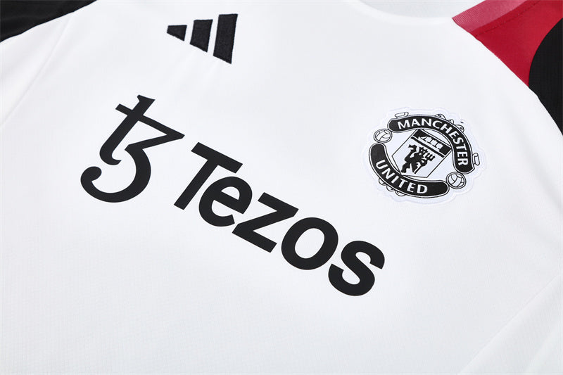 Ensemble Maillot Short Manchester United Homme/Enfant 2024 2025 Blanc | Foot Sport