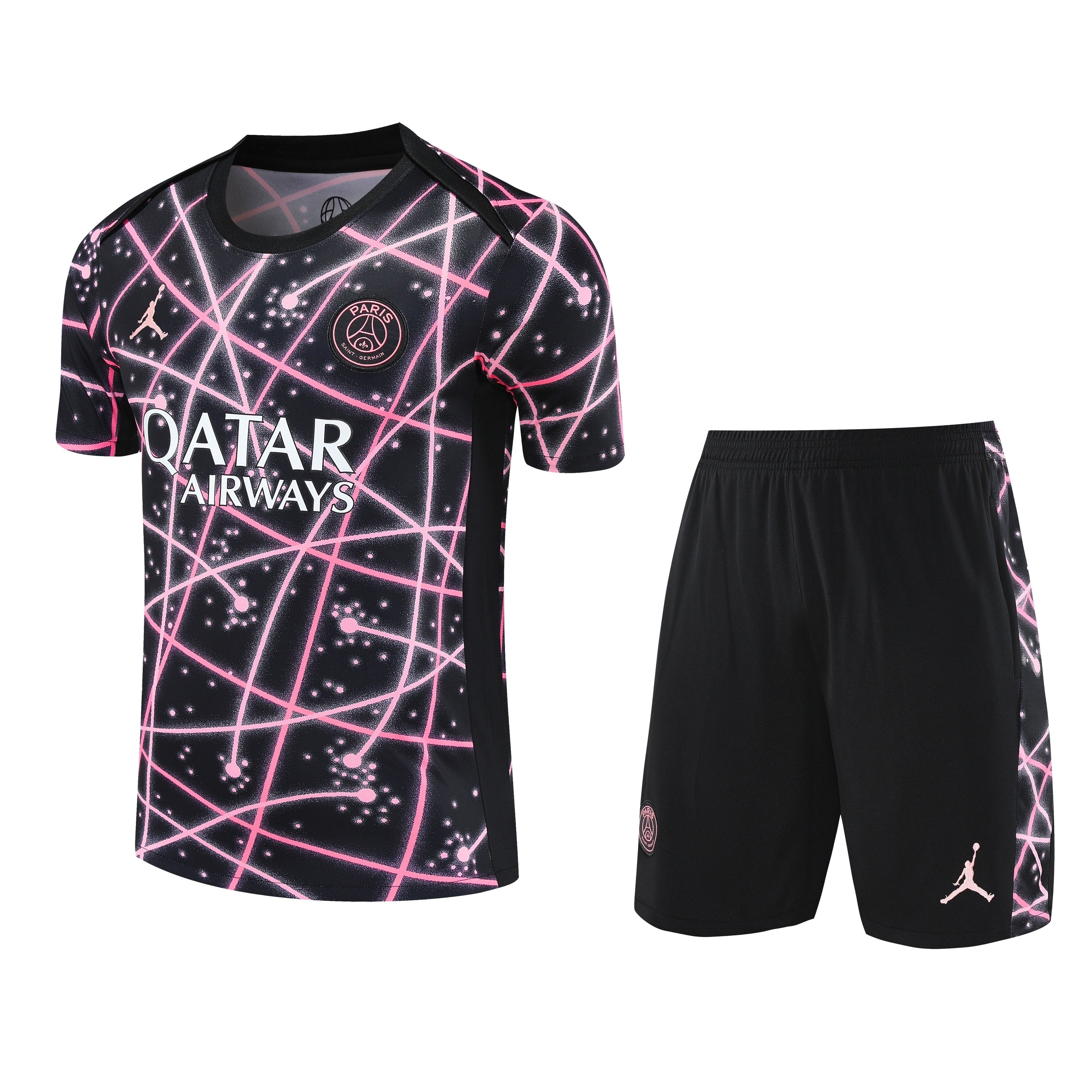 Ensemble-Maillot-Short-PSG-2025-2026-Noir-Rose-Motif-1