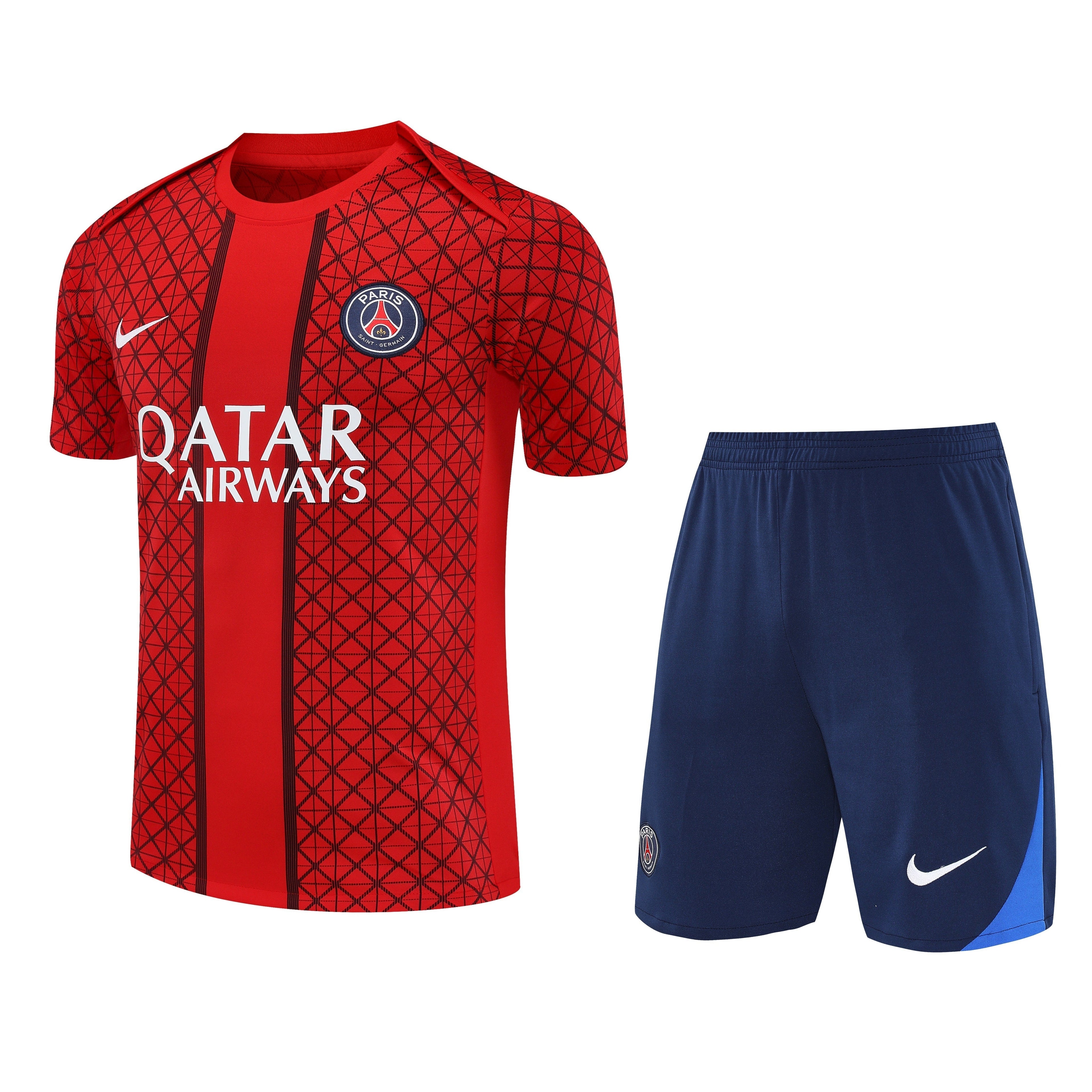 Ensemble-Maillot-Short-PSG-2025-2026-Rouge-Motif-1