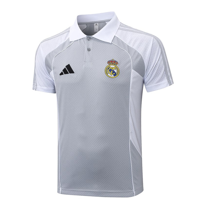 Polo Real Madrid Homme 2025 2026 Gris Blanc | Foot Sport