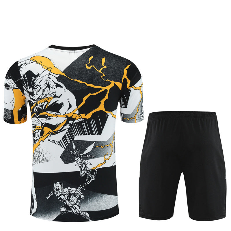 Ensemble-Maillot-Short-Real-Madrid-Marvel-2025-2026-Jaune-Blanc-2