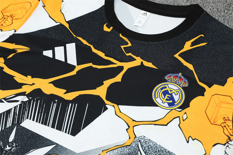 Ensemble-Maillot-Short-Real-Madrid-Marvel-2025-2026-Jaune-Blanc-3