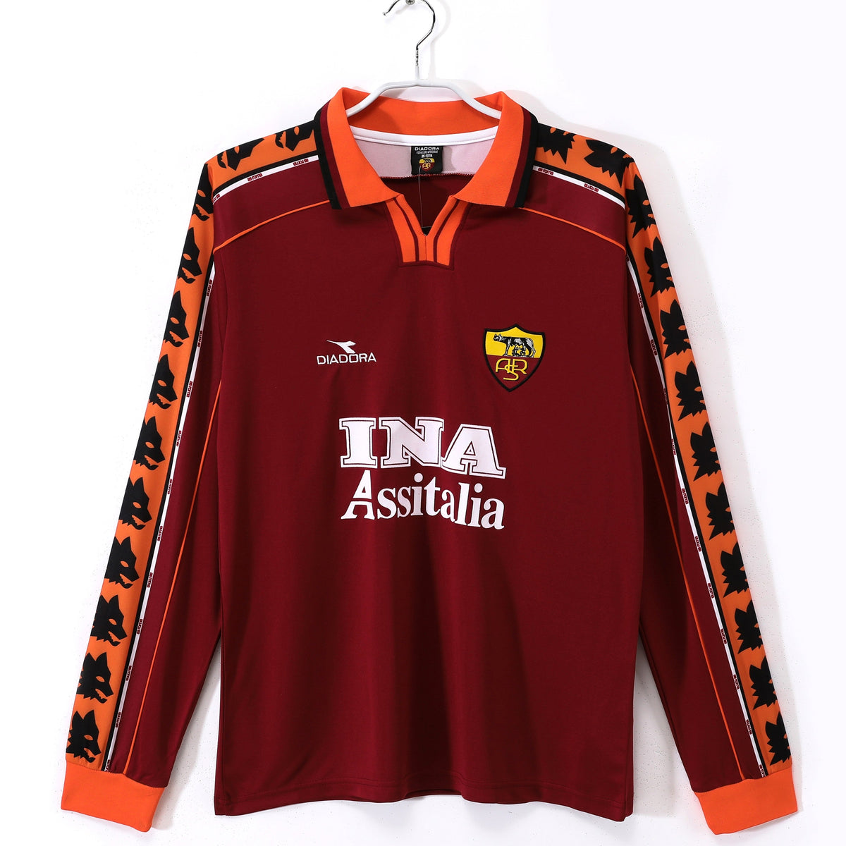 Maillot-AS-Roma-Retro-Vintage-Manches-Longues-1998-1999-Domicile-Homme-1