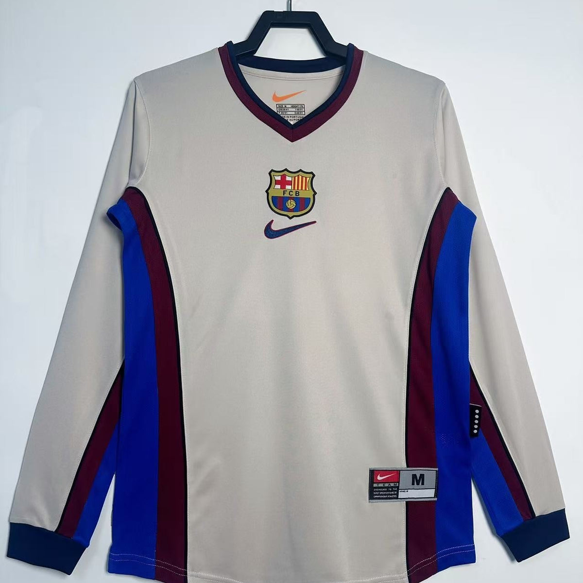 Maillot-Barcelone-Manches-Longues-1998-1999-Exterieur-Vintage-Homme-1