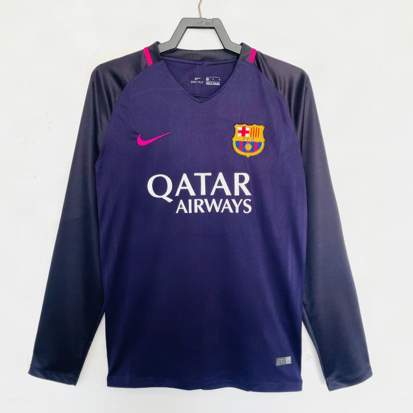 Maillot-Barcelone-Retro-Vintage-Manches-Longues-2016-2017-Exterieur-Vintage-Homme-1