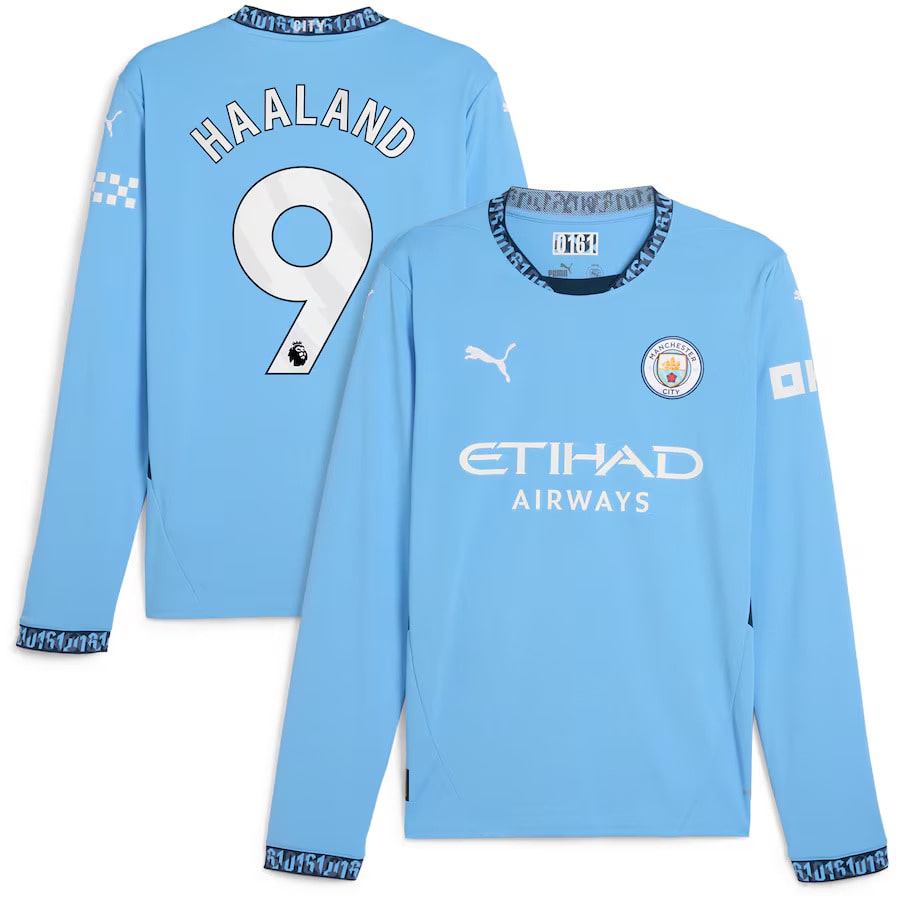 Maillot Manchester City Manches Longues Haaland Homme 2024 2025 | Foot Sport