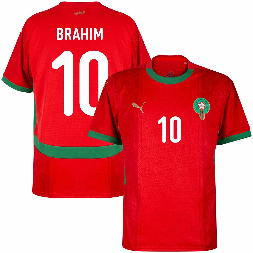 Maillot Maroc Homme Brahim 10 Domicile 2024 2025 | Foot Sport
