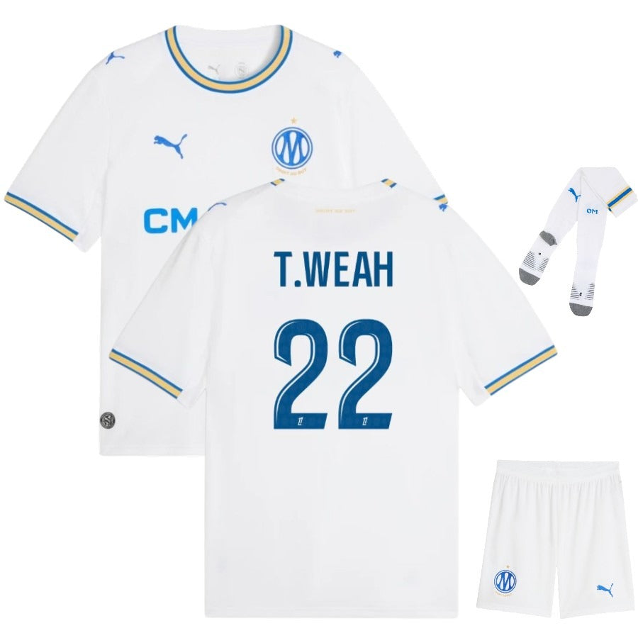 Maillot-OM-Domicile-Kit-Enfant-2025-2026-Weah