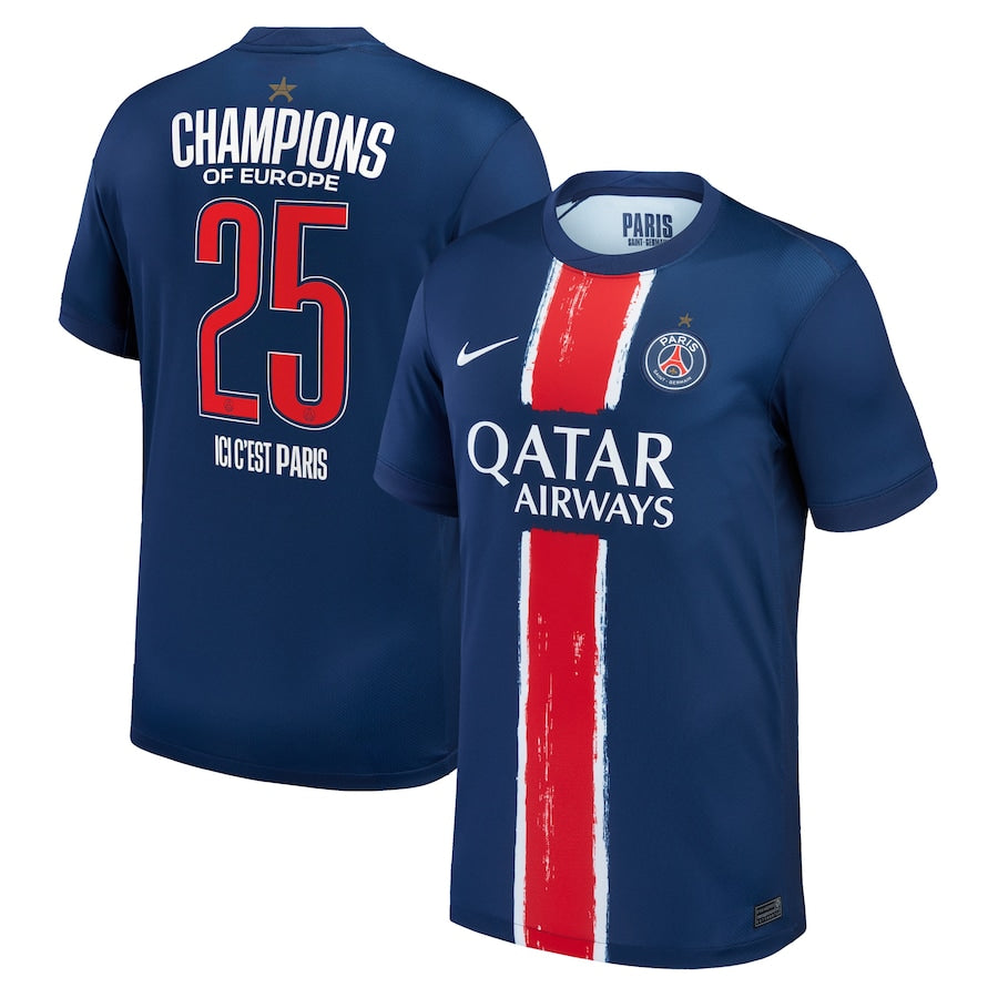 Maillot PSG Domicile Champions d'Europe 1 etoile 2024 2025 Homme