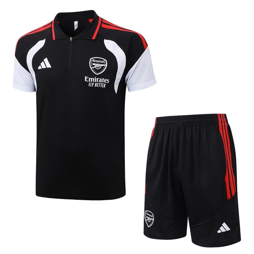 Survetement-Arsenal-Polo-2026-2027-Noir-Rouge-1