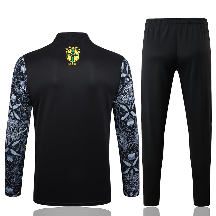 Survetement-Bresil-Training-2024-2025-Gris-Motif-4