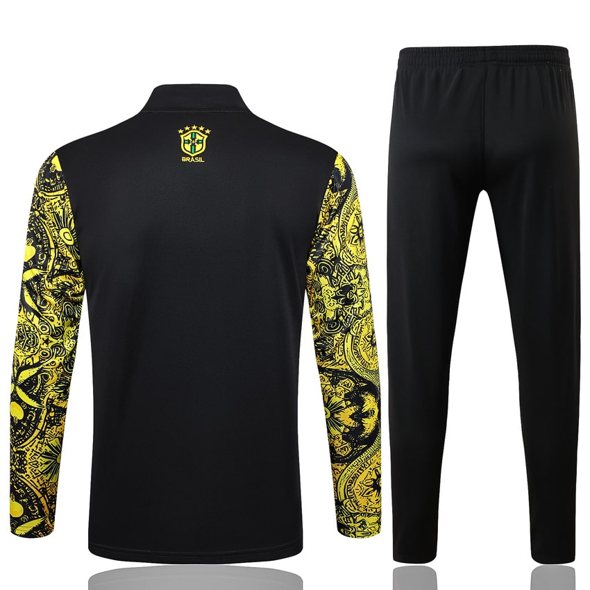 Survetement-Bresil-Training-2024-2025-Jaune-Motif-4