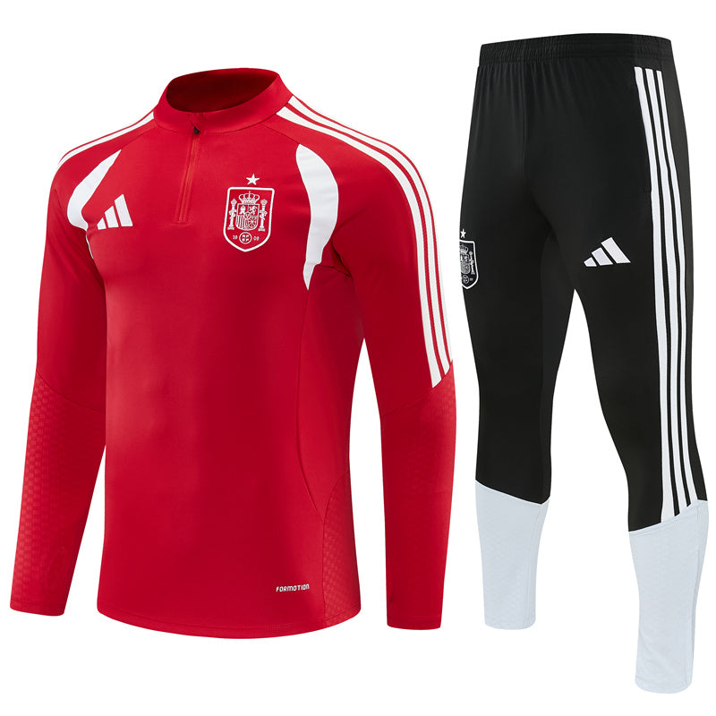 Survetement-Espagne-Training-2026-2027-Rouge-Noir-1