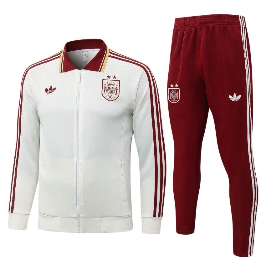 Survetement-Espagne-Veste-2-Etoiles-2026-2027-Blanc-Rouge