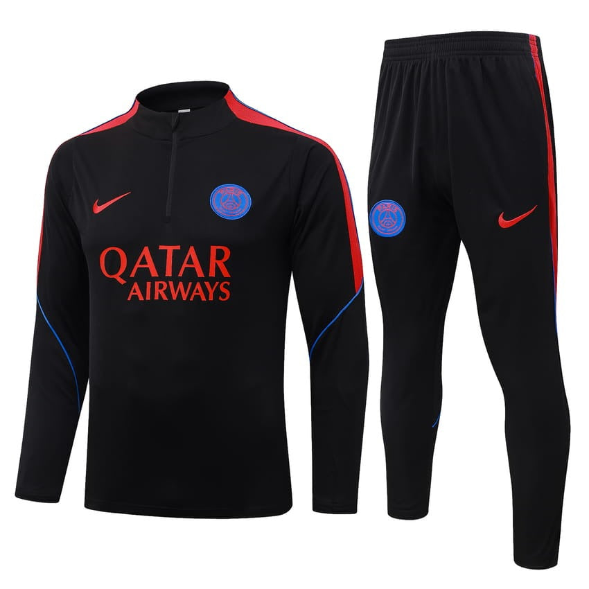 Survetement-PSG-Training-Homme-Enfant-2026-2027-Noir-Rouge-1