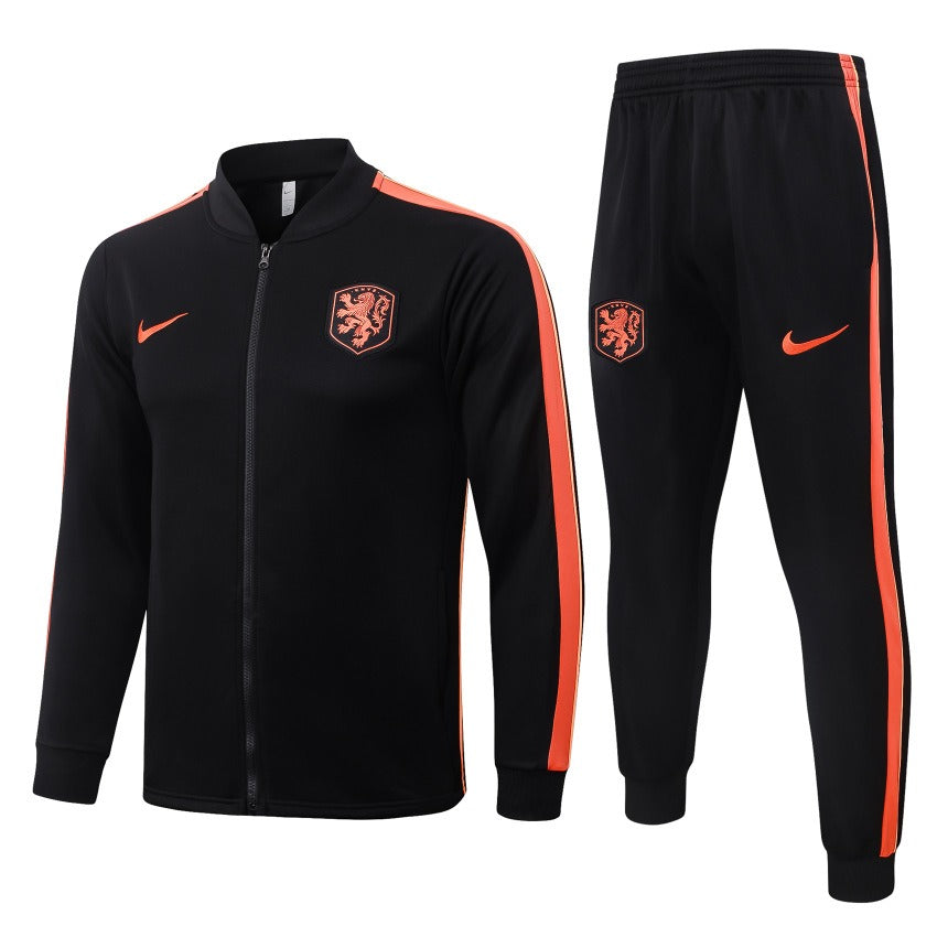 Survetement-Pays-Bas-Veste-2026-2027-Noir-Orange-1