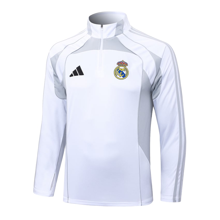 Survetement Real Madrid Training Homme/Enfant 2025 2026 Blanc Gris | Foot Sport