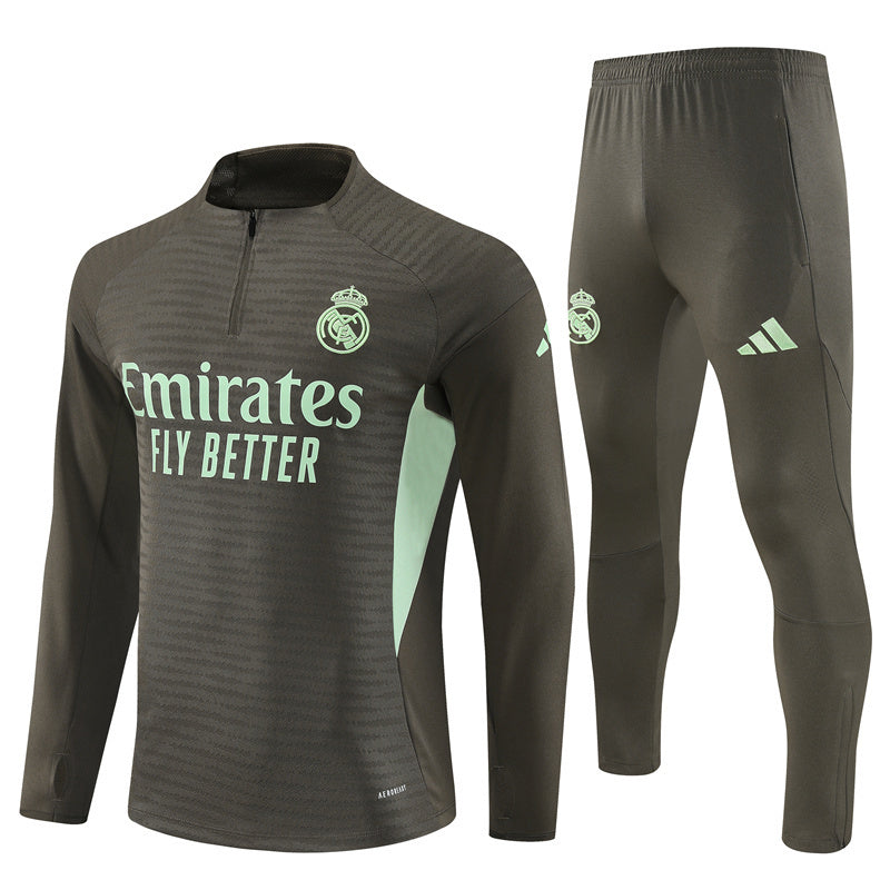 Survetement Real Madrid Training Homme/Enfant 2025 2026 Kaki Vert Clair | Foot Sport