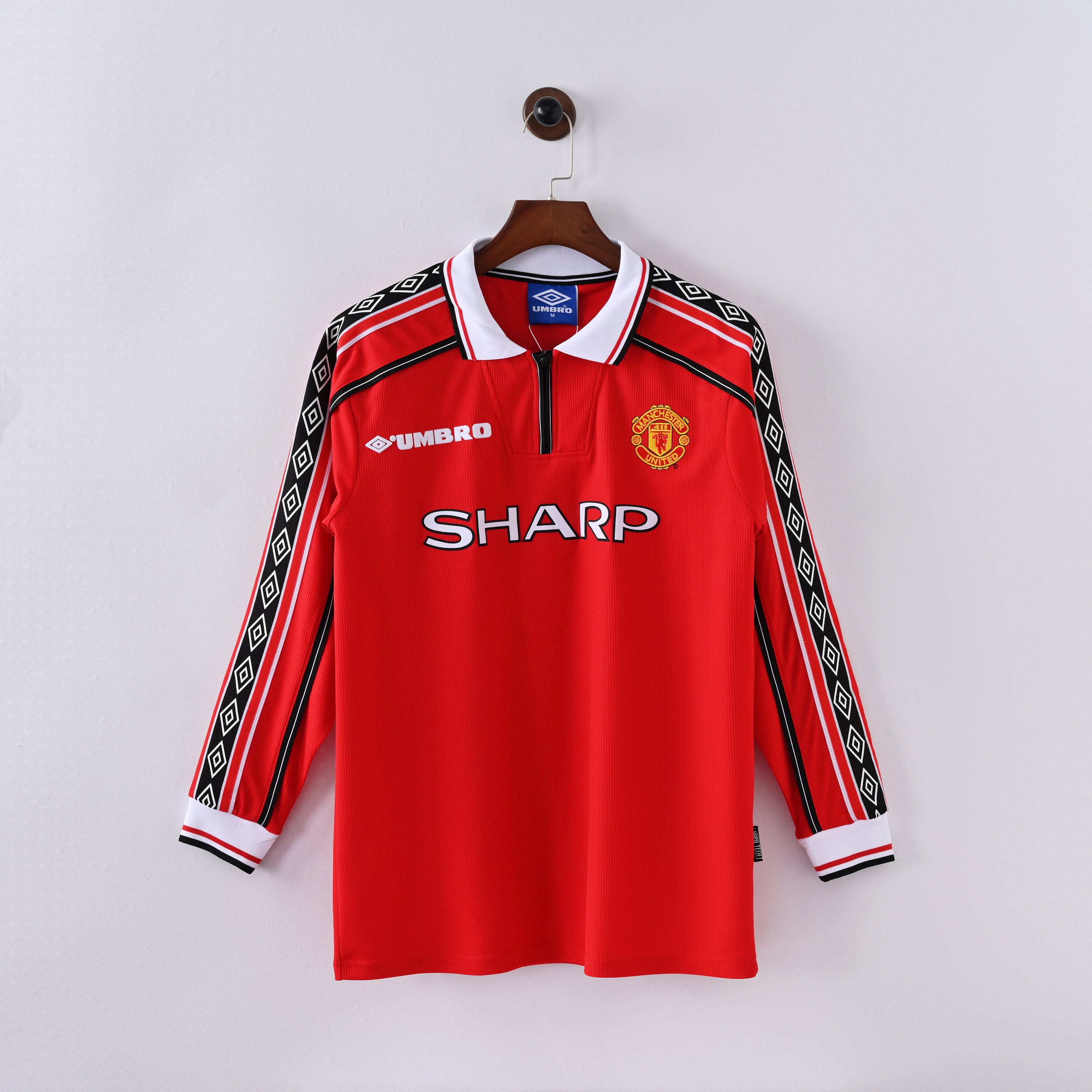 Maillot Manchester United Retro Vintage Manches Longues 1998-1999 Domicile Homme | Foot Sport
