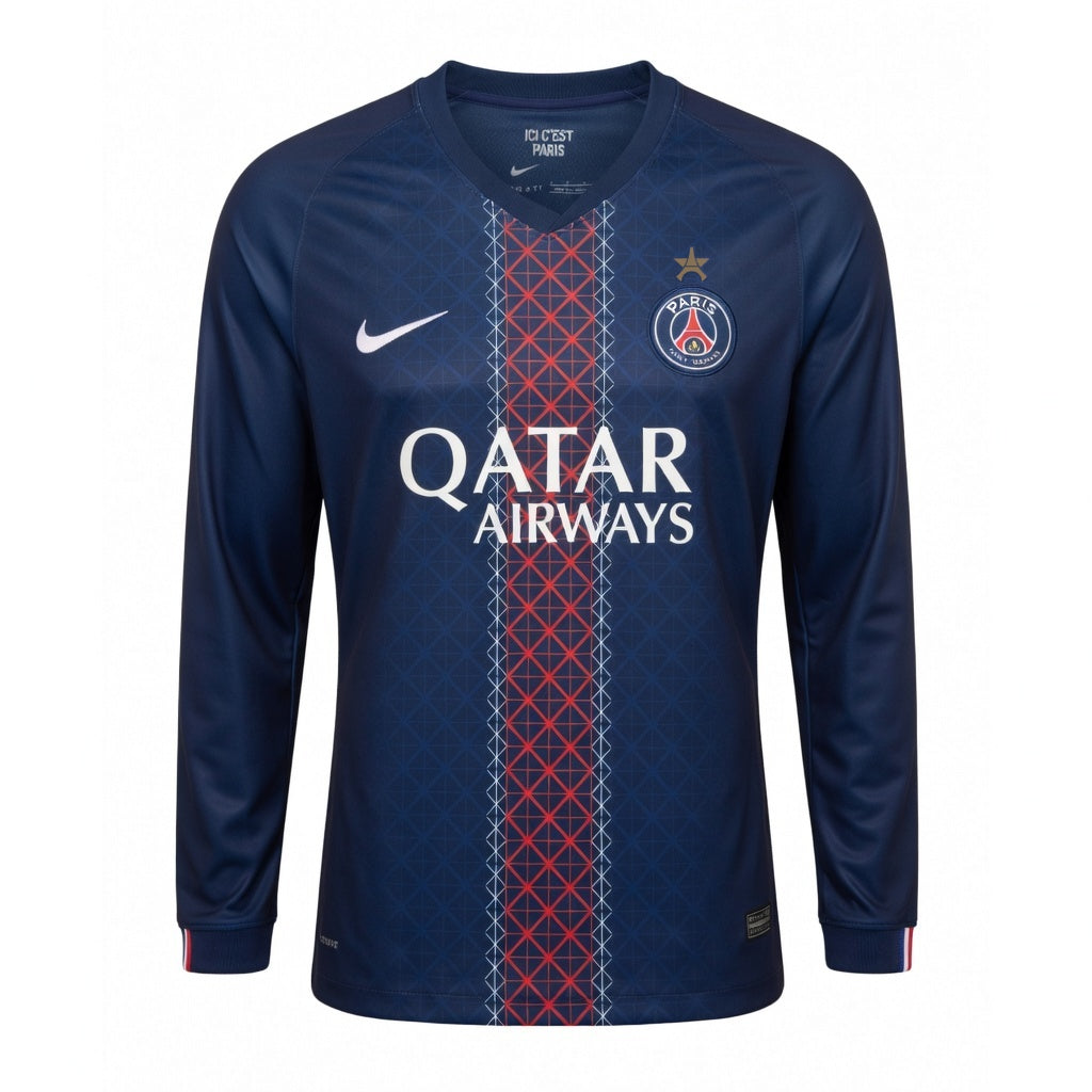 maillot-psg-une-etoile-domicile-manches-longues-homme-2025-2026
