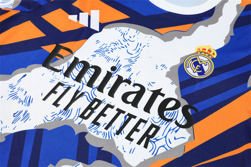 Pantalón corto de entrenamiento del Real Madrid azul/blanco para hombre/niño 2025-2026 | Fútbol