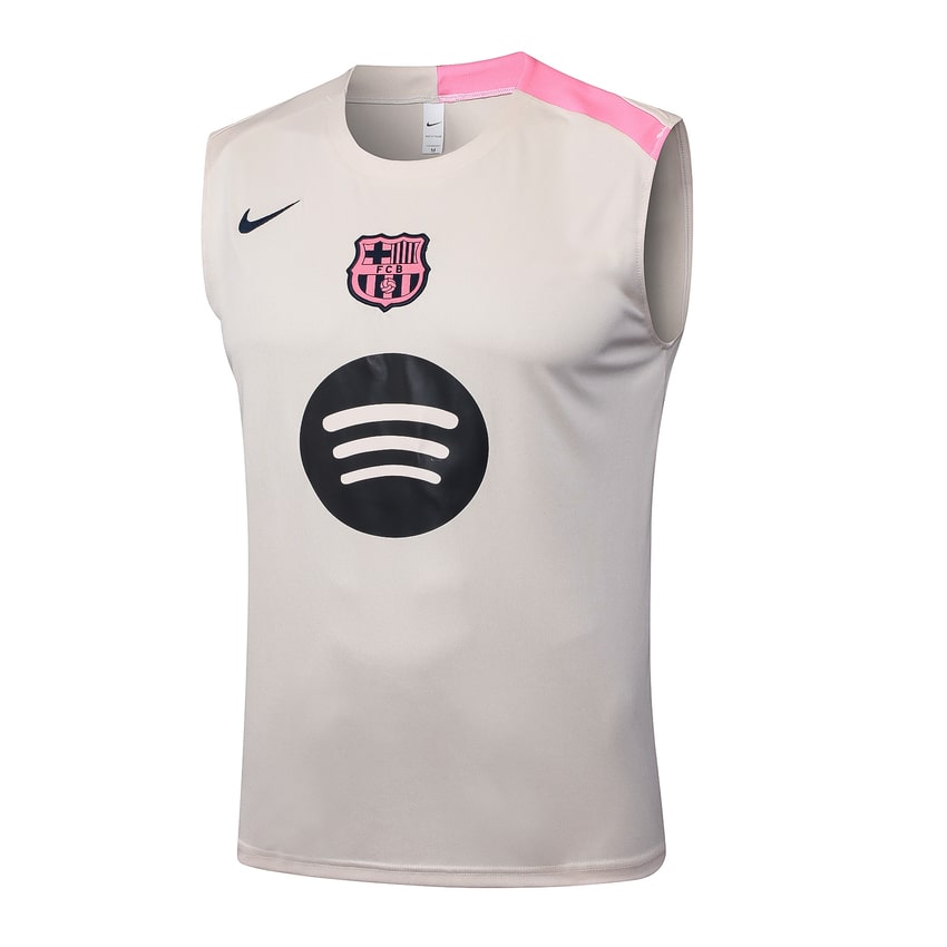 Debardeur Short Barcelone Homme 2025 2026 Beige Rose | Foot Sport