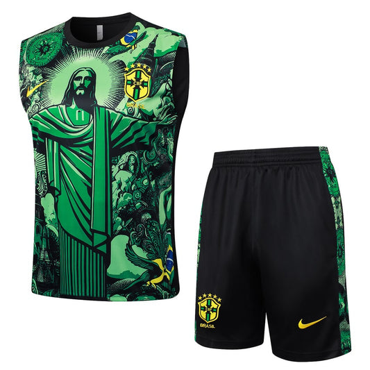 Debardeur-Short-Bresil-2024-2025-Vert-Motif