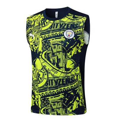 Debardeur Short Manchester City Homme 2024 2025 Jaune Noir | Foot Sport