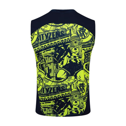 Debardeur Short Manchester City Homme 2024 2025 Jaune Noir | Foot Sport