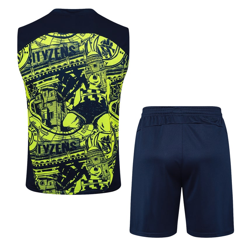 Debardeur Short Manchester City Homme 2024 2025 Jaune Noir | Foot Sport