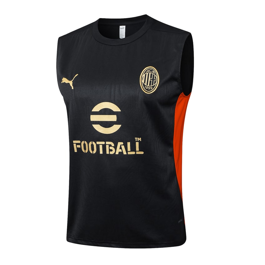 Camiseta sin mangas y pantalón corto del AC Milan para hombre 2024-2025, color negro | Fútbol