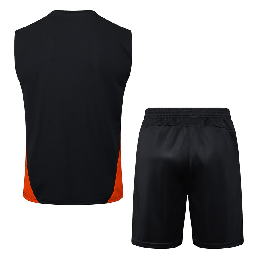 Camiseta sin mangas y pantalón corto del AC Milan para hombre 2024-2025, color negro | Fútbol