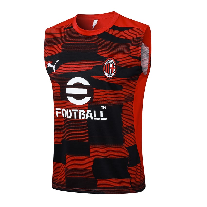 Camiseta sin mangas y pantalones cortos del AC Milan para hombre 2024-2025, rojo y negro | Fútbol