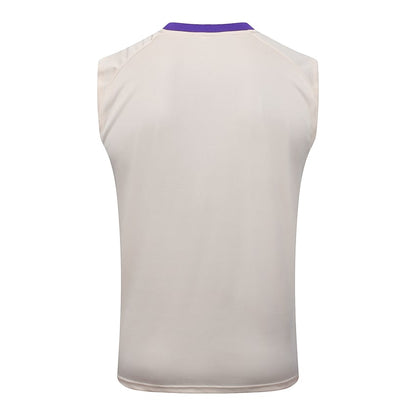 Camiseta de tirantes y pantalón corto del Real Madrid para hombre 2025-2026, color beige y morado | Fútbol