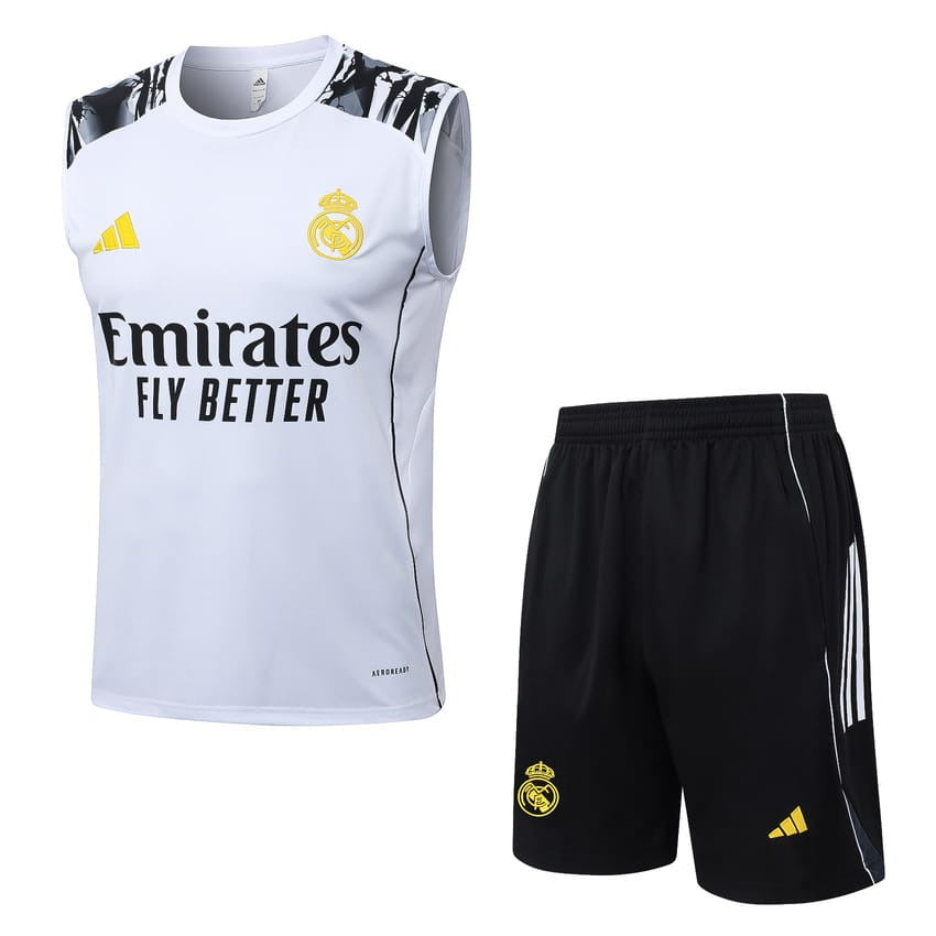 Real Madrid リメイク キャミソール Real Madrid Men's Tank Top Shorts 2025 2026 White Stained – Foot