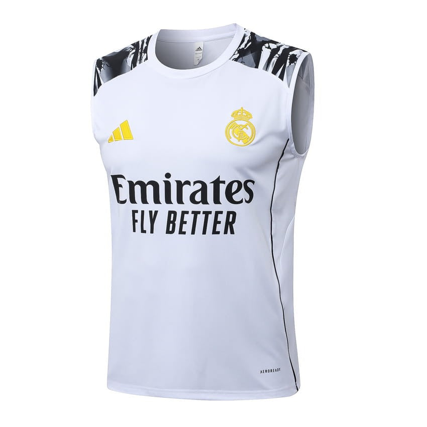 Real Madrid Men's Tank Top Shorts 2025 2026 White Stained – Foot