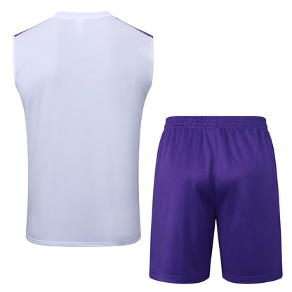 Camiseta de tirantes y pantalón corto del Real Madrid para hombre 2025-2026, blanco y morado | Fútbol