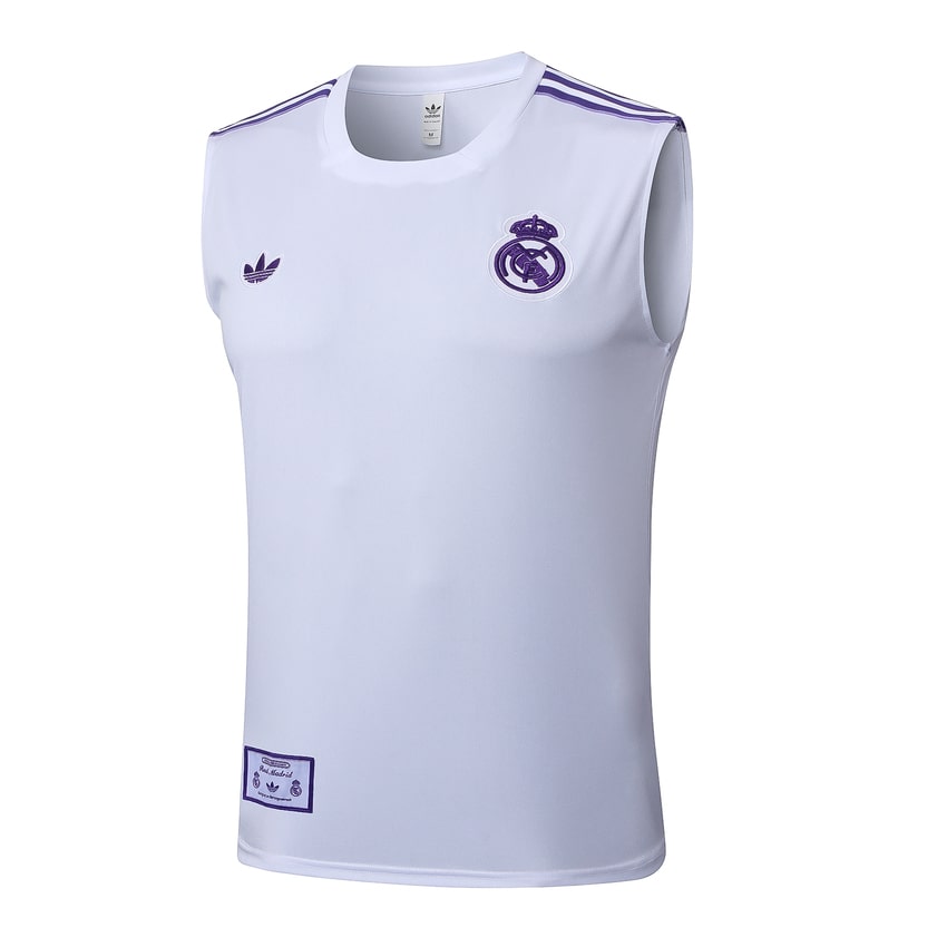 Camiseta de tirantes y pantalón corto del Real Madrid para hombre 2025-2026, blanco y morado | Fútbol