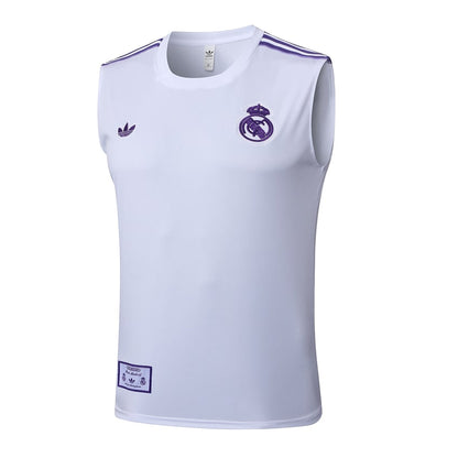 Camiseta de tirantes y pantalón corto del Real Madrid para hombre 2025-2026, blanco y morado | Fútbol