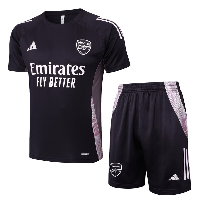 Ensemble-Maillot-Short-Arsenal-2024-2025-Noir-Beige