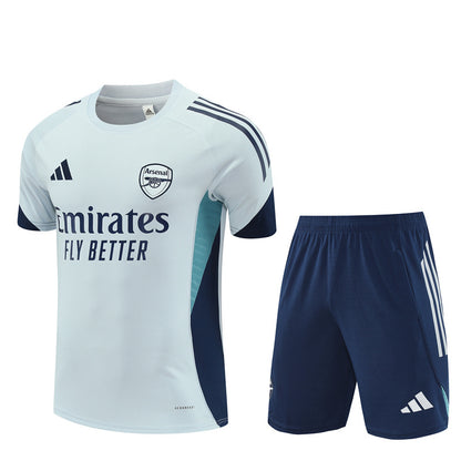 Ensemble Maillot Short Arsenal Homme/Enfant 2025 2026 Gris Clair | Foot Sport
