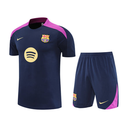 Ensemble Maillot Short Barcelone Homme/Enfant 2025 2026 Bleu Sombre Violet | Foot Sport