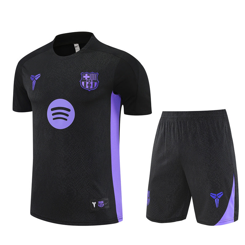 Ensemble Maillot Short Barcelone Homme/Enfant 2025 2026 Noir Violet | Foot Sport