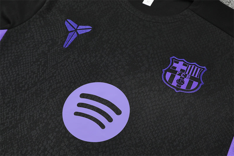 Ensemble Maillot Short Barcelone Homme/Enfant 2025 2026 Noir Violet | Foot Sport